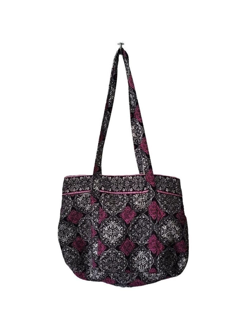 𝅺boutique Black Pink Floral Diaper Shoulder Bag Handbag Tote Satchel